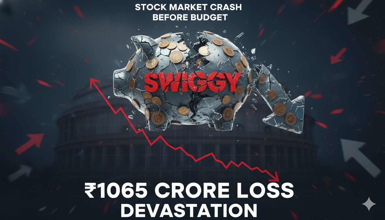 स्विगी शेयर मूल्य में तेज गिरावट का ग्राफ, Q3 घाटे के बाद स्टॉक चार्ट नीचे की ओर