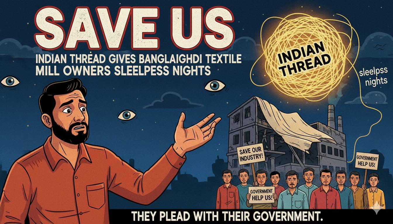 बांग्लादेशी कपड़ा मिल मालिकों की बैठक में सरकार से मदद की अपील करते हुए दृश्य