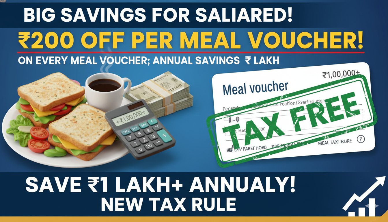 सैलरीड कर्मचारी मील वाउचर पर ₹200 टैक्स छूट का लाभ उठाते हुए, सालाना ₹1.05 लाख बचत