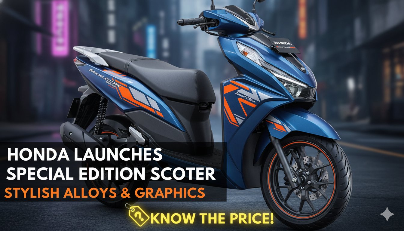 होंडा डियो 125 X-एडिशन स्कूटर ब्लू और ग्रे कलर में रेड एलॉय व्हील्स के साथ